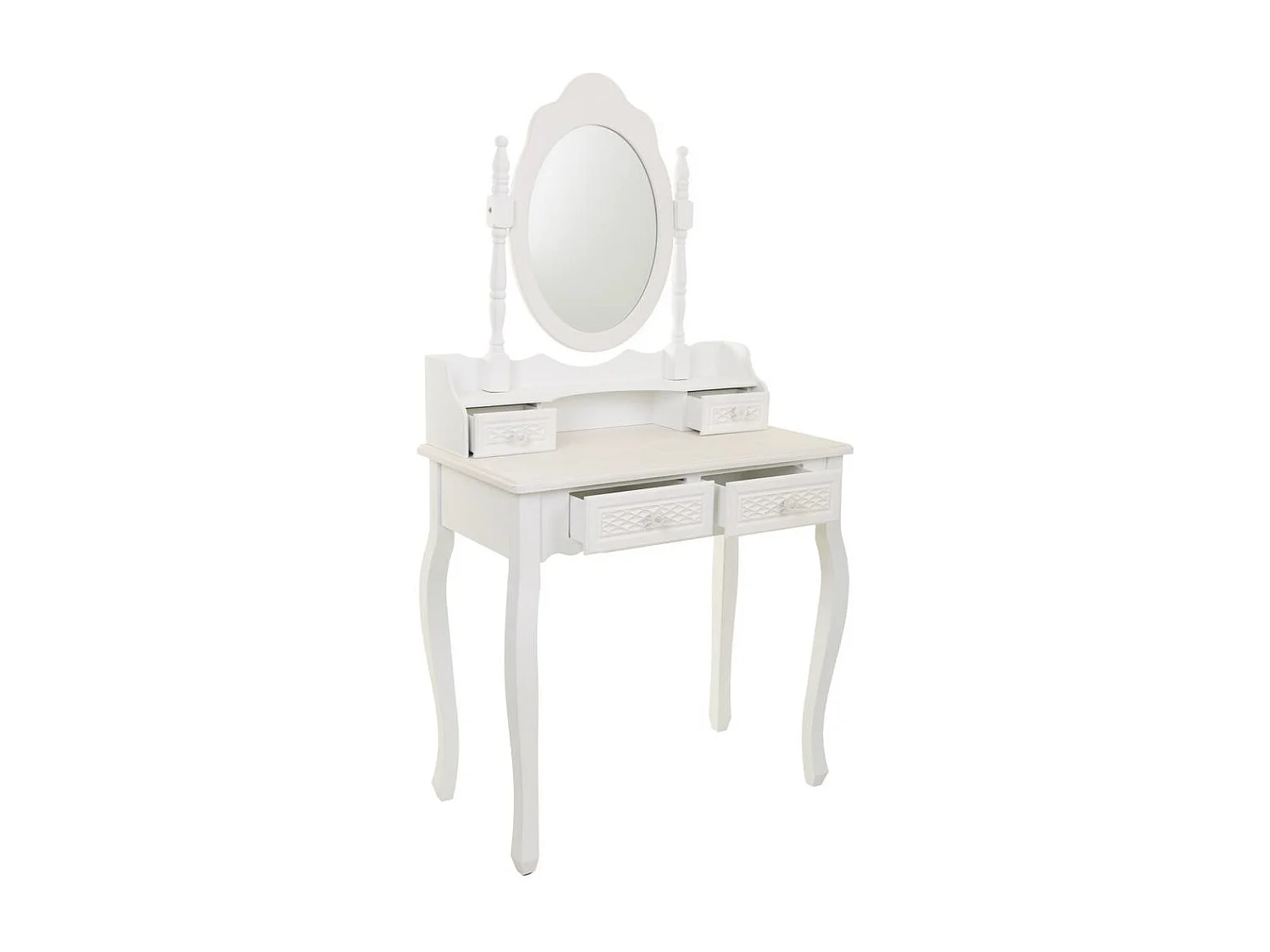 Weißer Schminktisch aus Holz, 75 x 40 x 140,5 h cm