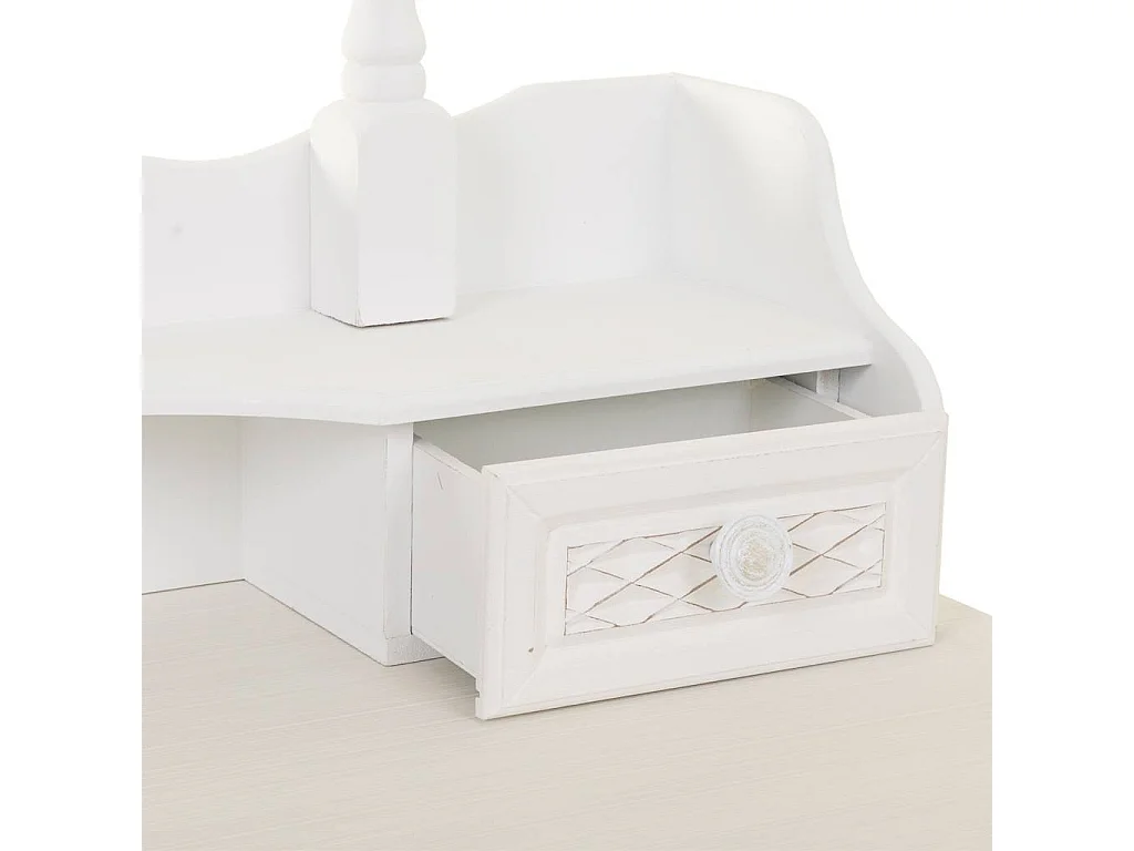 Weißer Schminktisch aus Holz, 75 x 40 x 140,5 h cm