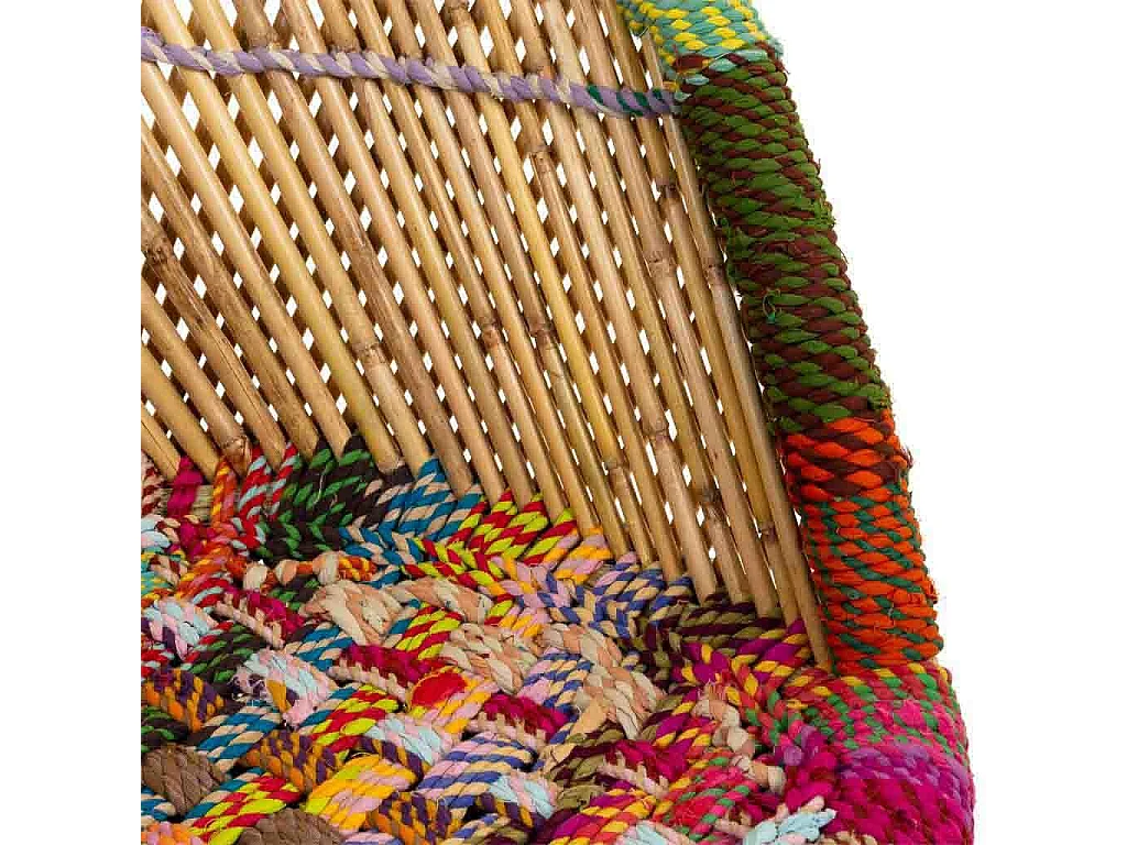 Fauteuil en bambou et corde naturelle 60x46x80h