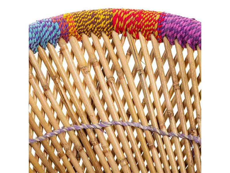 Fauteuil en bambou et corde naturelle 60x46x80h