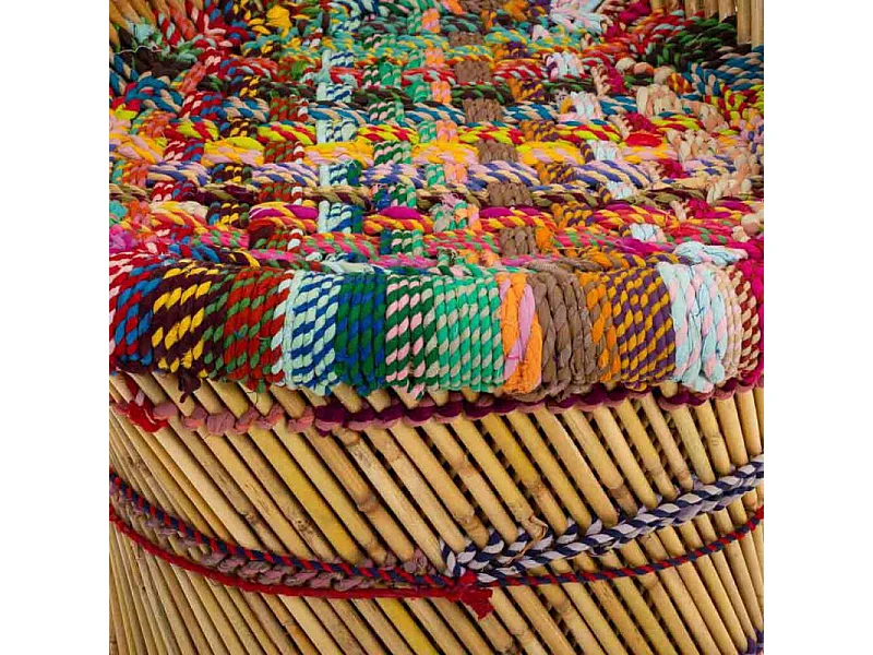 Fauteuil en bambou et corde naturelle 60x46x80h