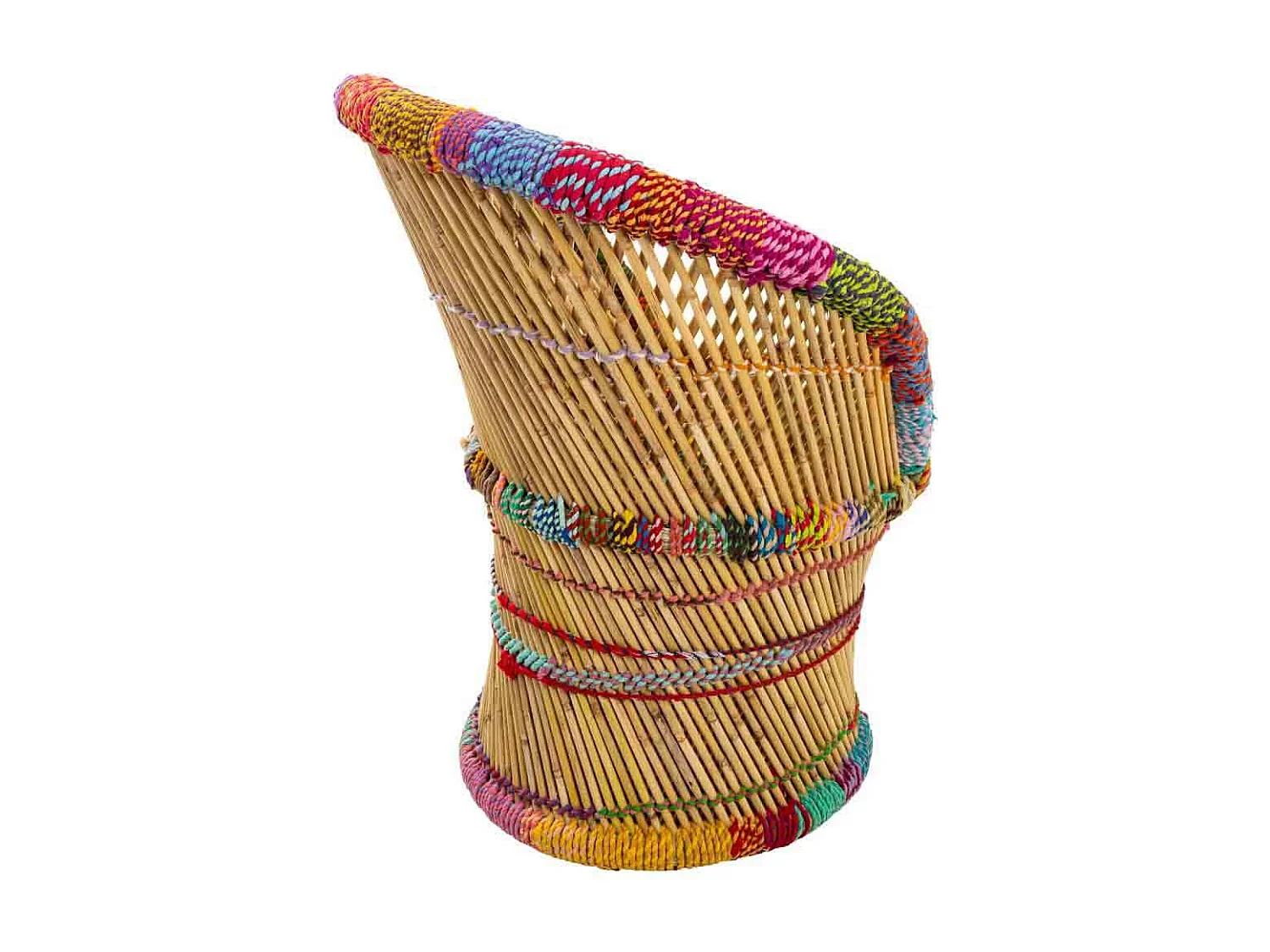 Poltrona in bambù e tessuto intrecciato 60x46x80h