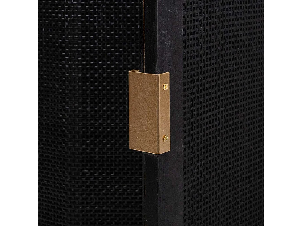 Aparador de madeira lacada preta e grade 118x37x80