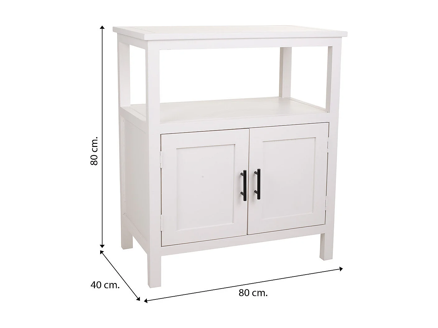 Aparador de madera blanco 68x40x80