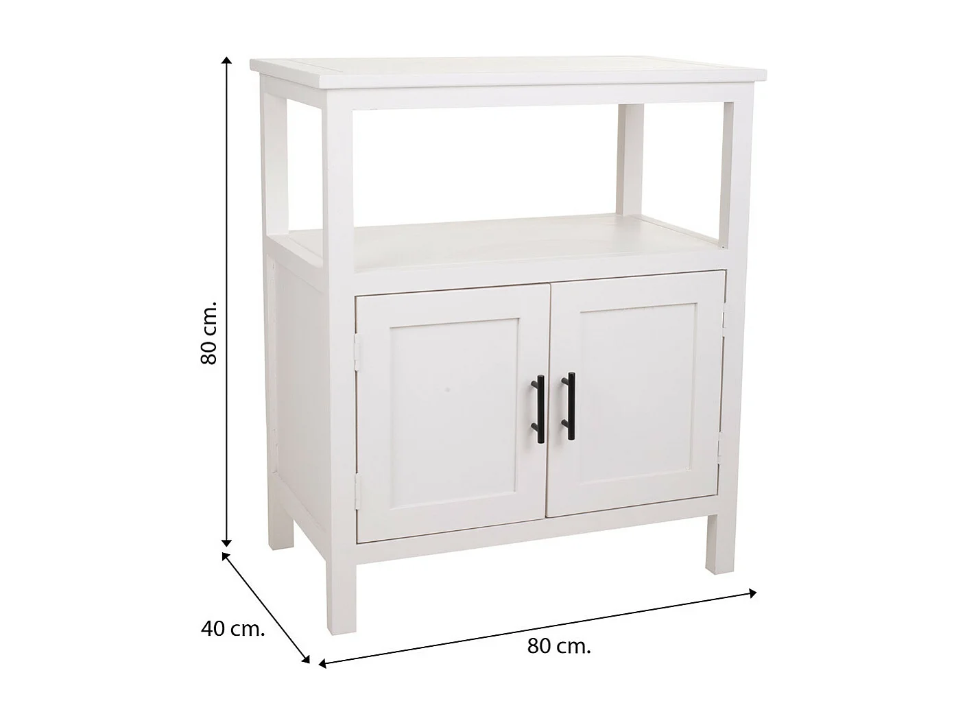 Aparador de madera blanco 68x40x80