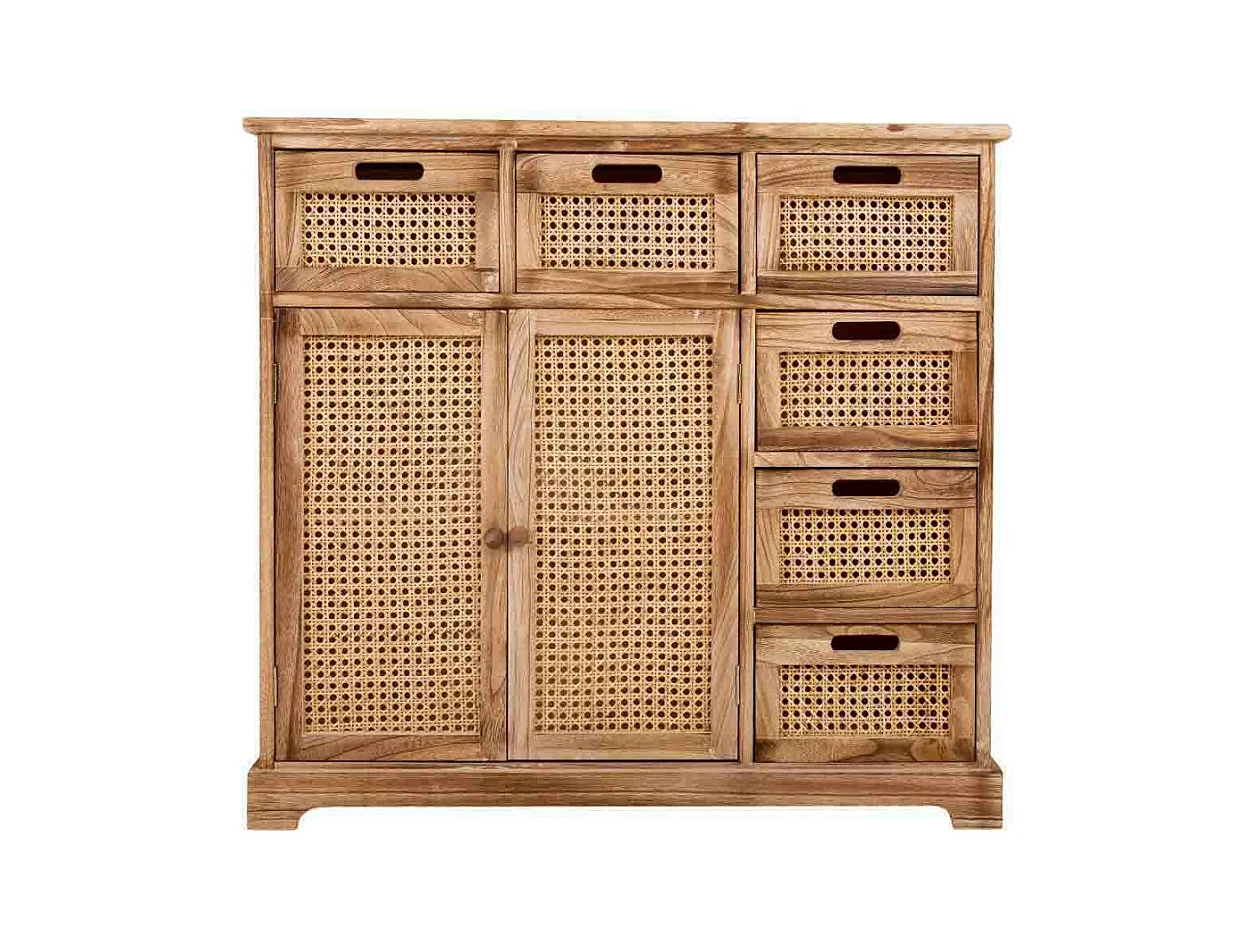 Credenza in legno e rete marrone 86x33x78,5h