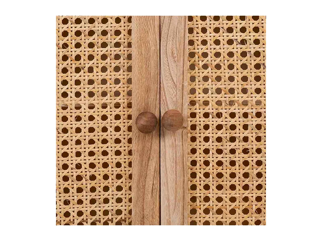 Credenza in legno e rete marrone 86x33x78,5h