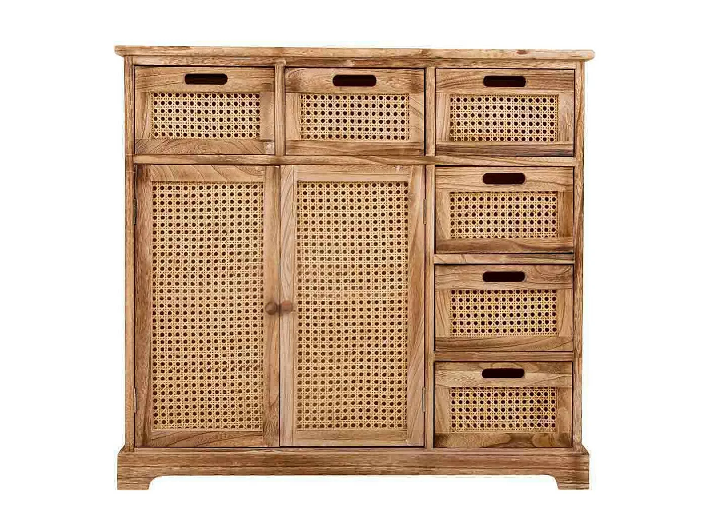 Credenza in legno e rete marrone 86x33x78,5h