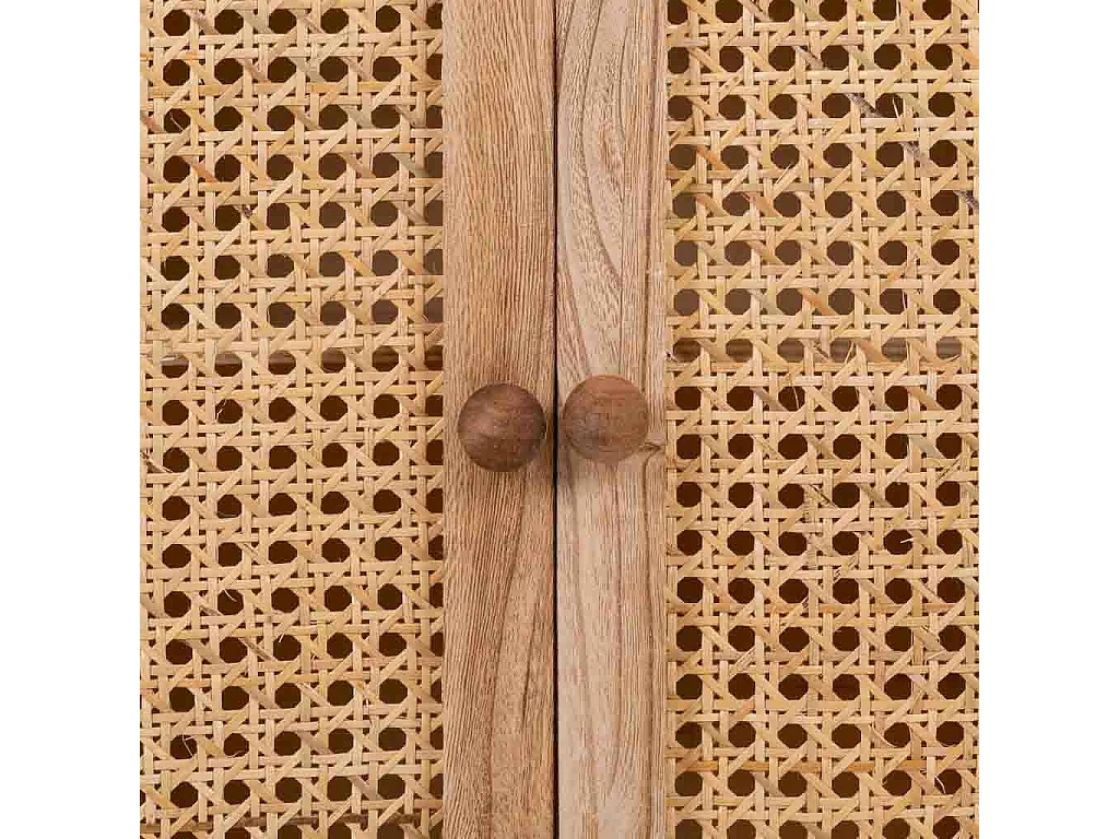 Credenza in legno e rete marrone 86x33x78,5h