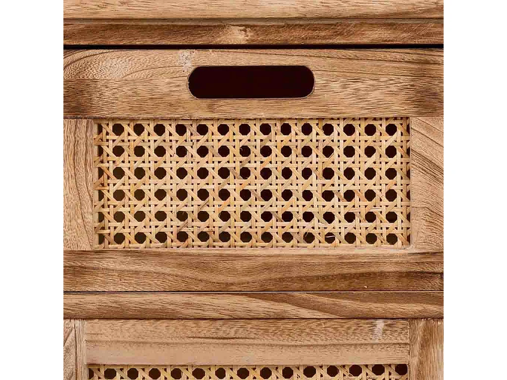 Credenza in legno e rete marrone 86x33x78,5h