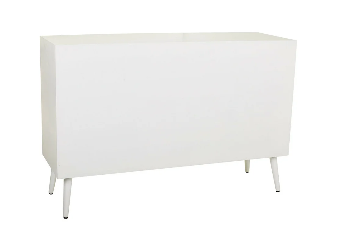 Aparador de madera y rejilla blanco 120x40.5x81