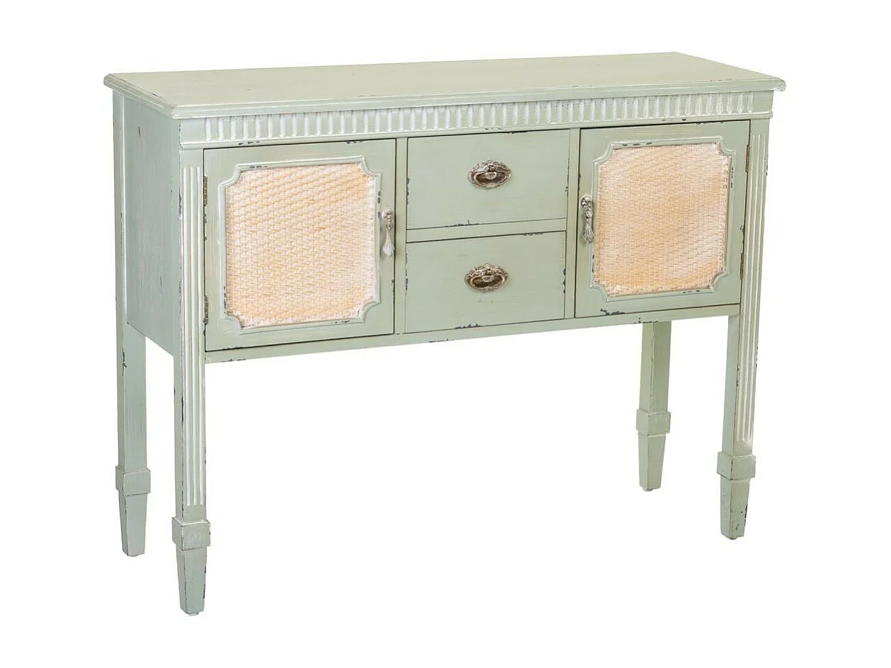 Aparador de madera verde 108x36x82