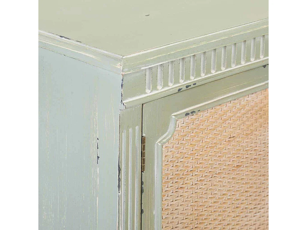 Aparador de madera verde 108x36x82