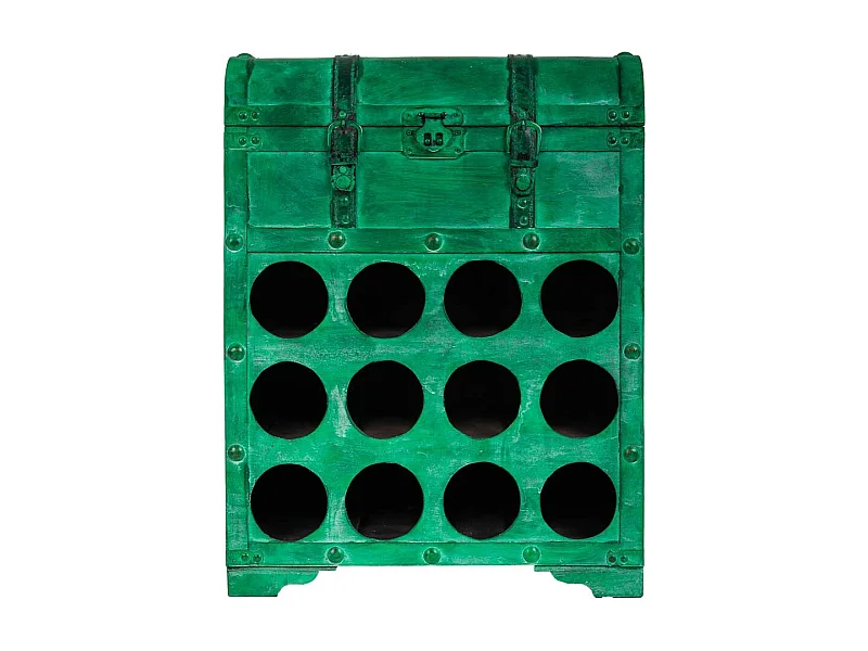 Coffre à vin en bois vert 45x28x59h