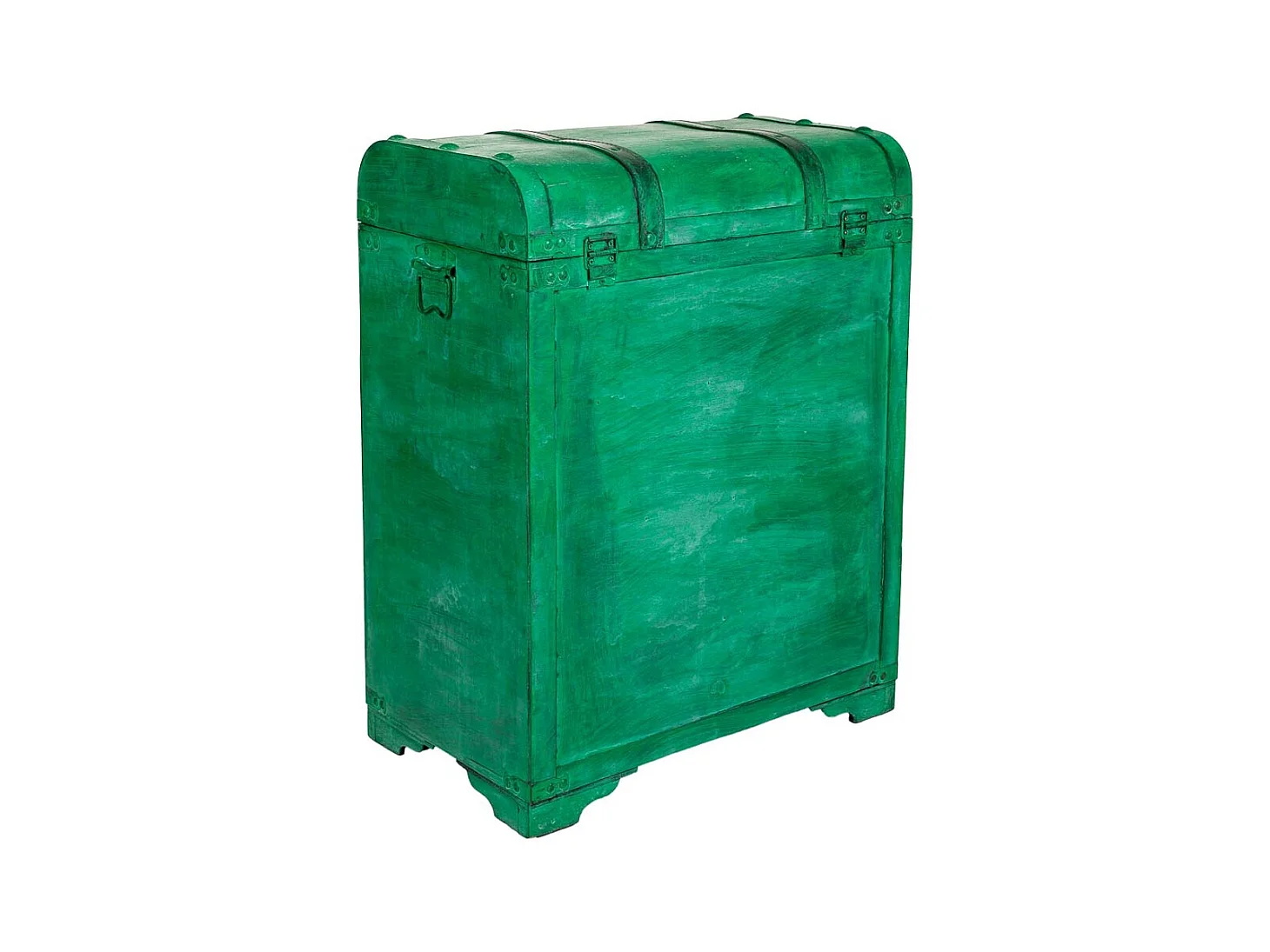 Baule porta bottiglia in legno verde 45x28x59h