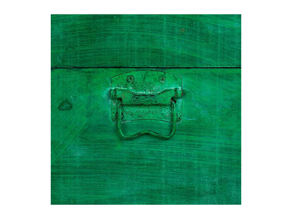 Baule porta bottiglia in legno verde 45x28x59h