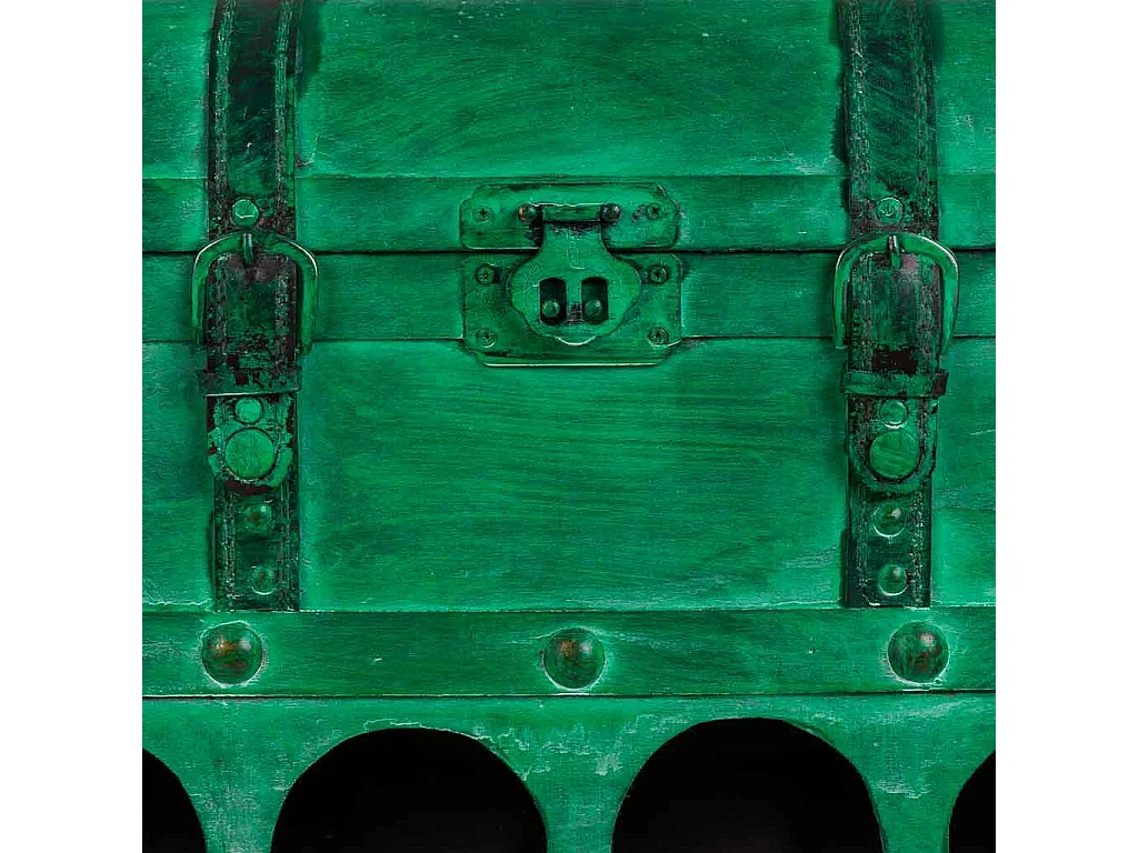 Coffre à vin en bois vert 45x28x59h