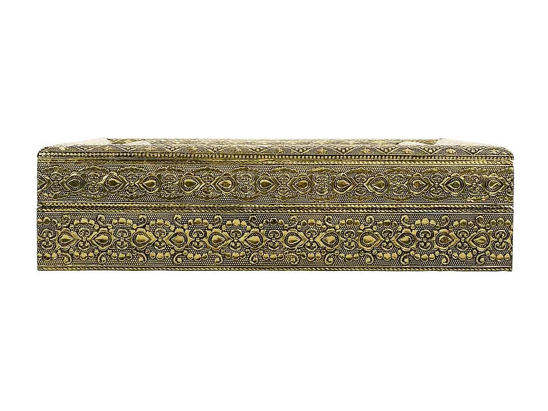 Portagioie in metallo dorato sbalzato 30x25x7,5h