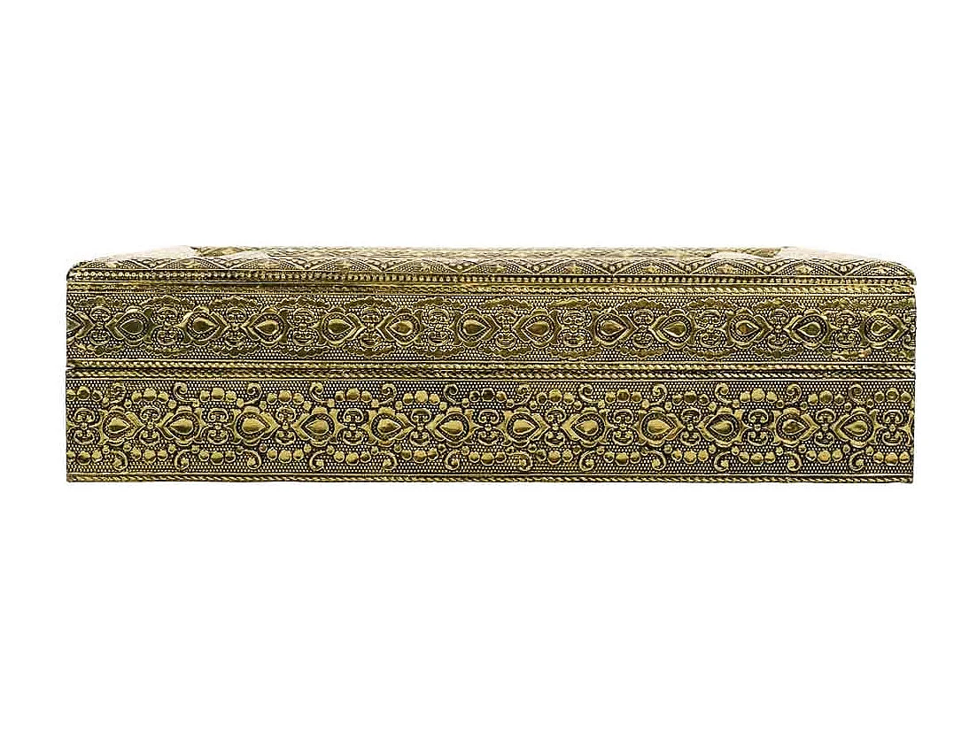 Portagioie in metallo dorato sbalzato 30x25x7,5h