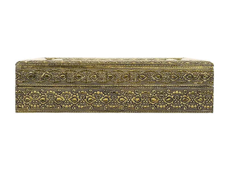 Portagioie in metallo dorato sbalzato 30x25x7,5h