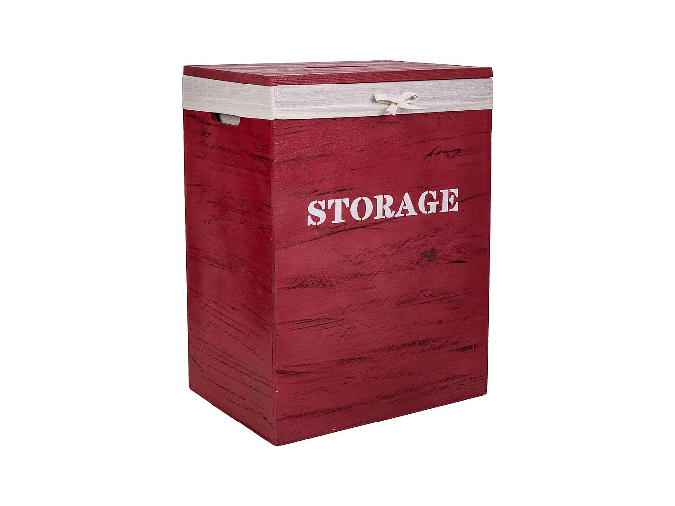 Set mit 2 roten WÃ¤schekörben aus Holz