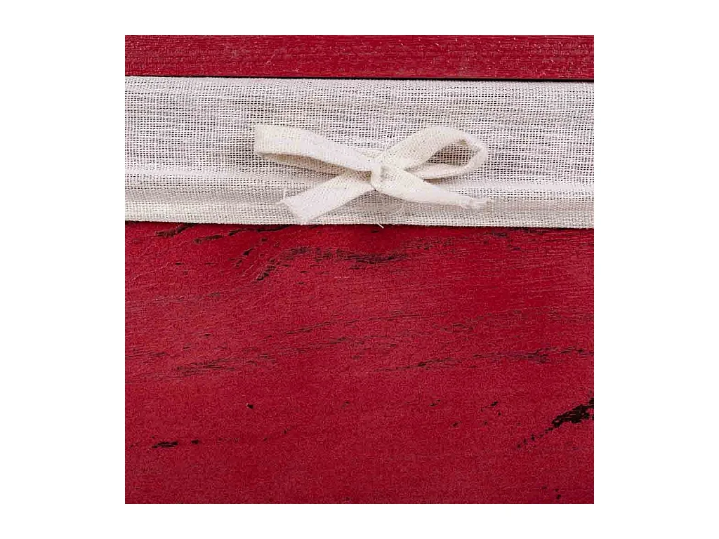 Set mit 2 roten WÃ¤schekörben aus Holz