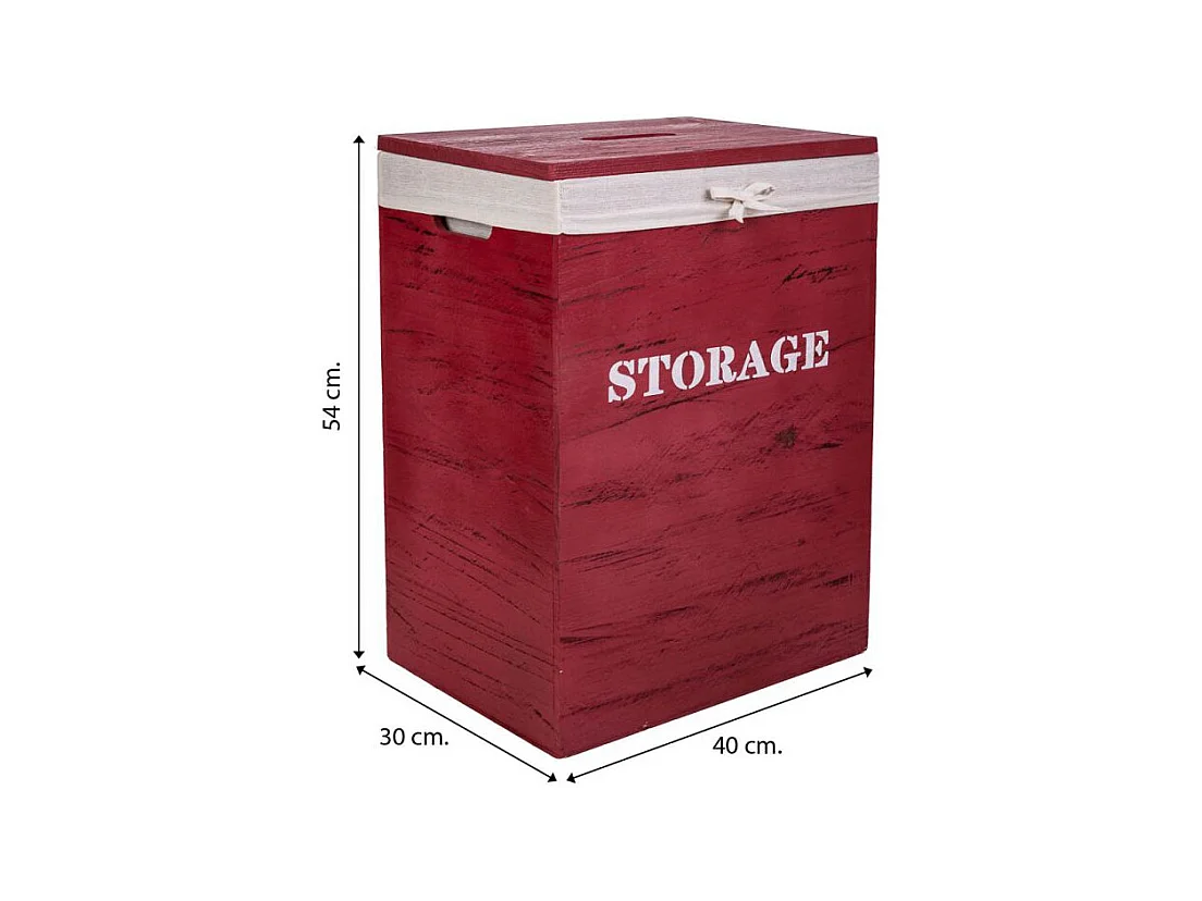 Set mit 2 roten WÃ¤schekörben aus Holz