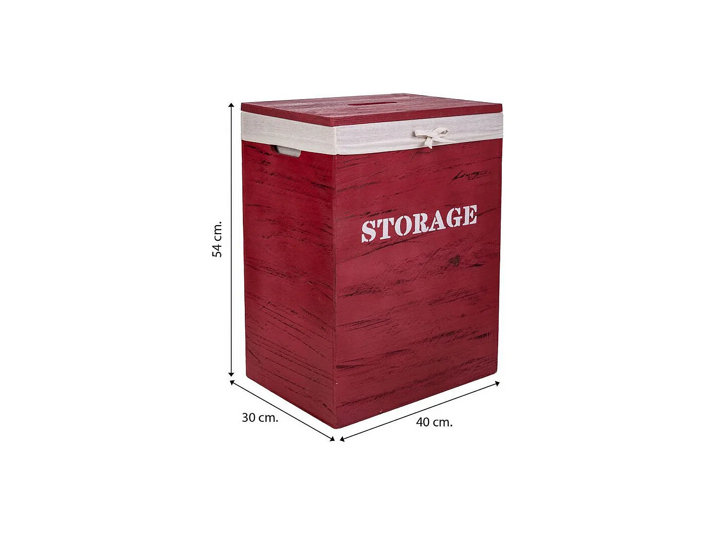 Ensemble de 2 paniers à linge en bois rouges