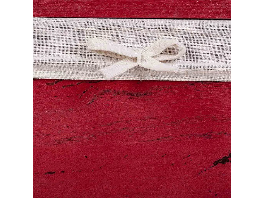 Ensemble de 2 paniers à linge en bois rouges