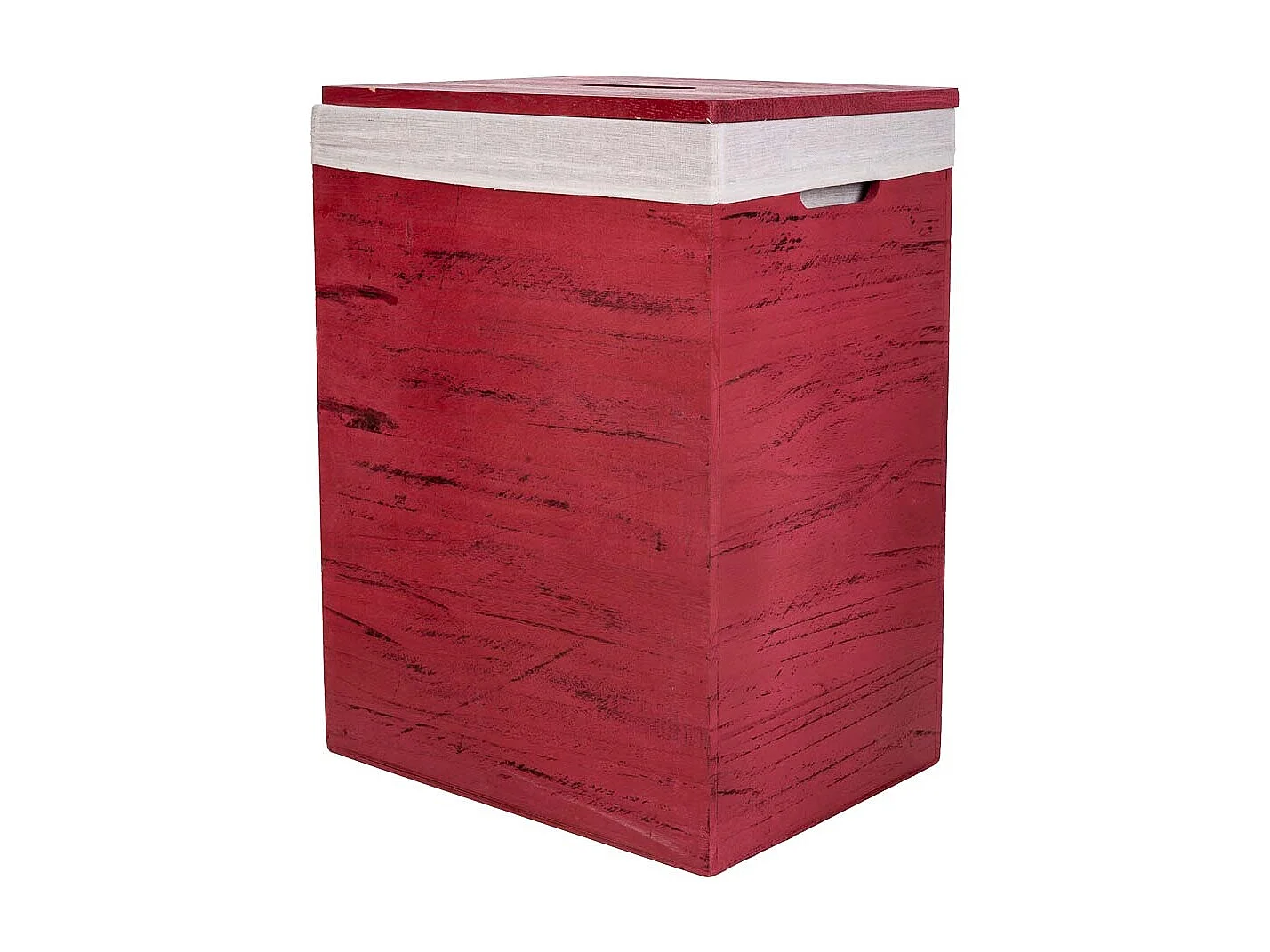 Ensemble de 2 paniers à linge en bois rouges