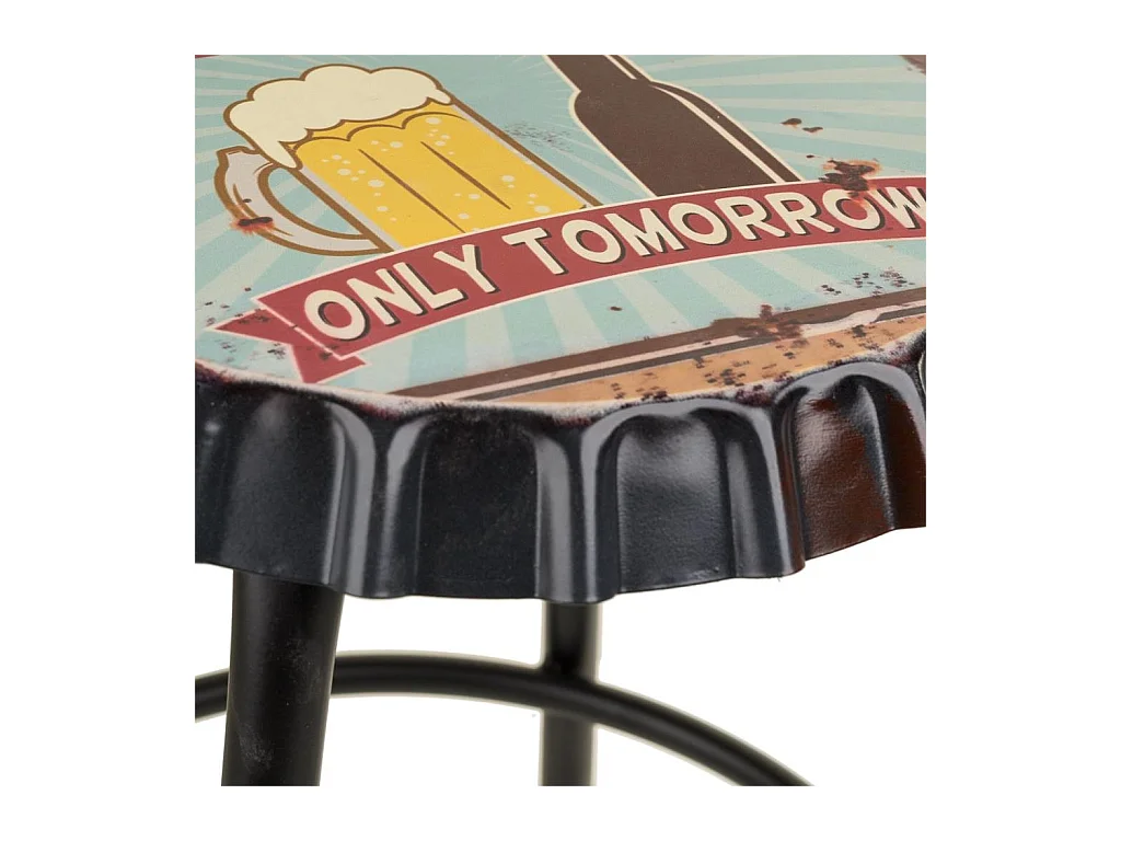 Ronde zwarte metalen kruk met unieke stijl en comfort