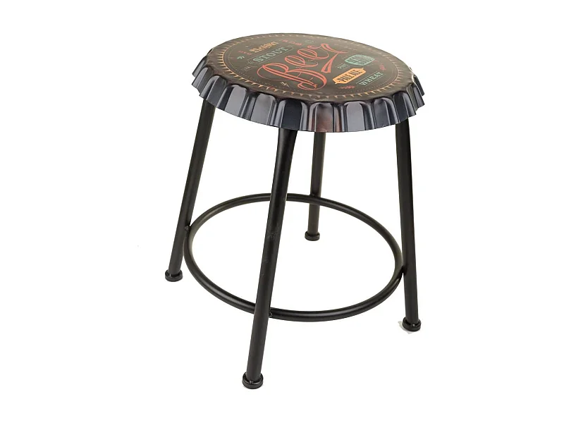 Blauer Metallhocker 35 x 35 x 46 cm