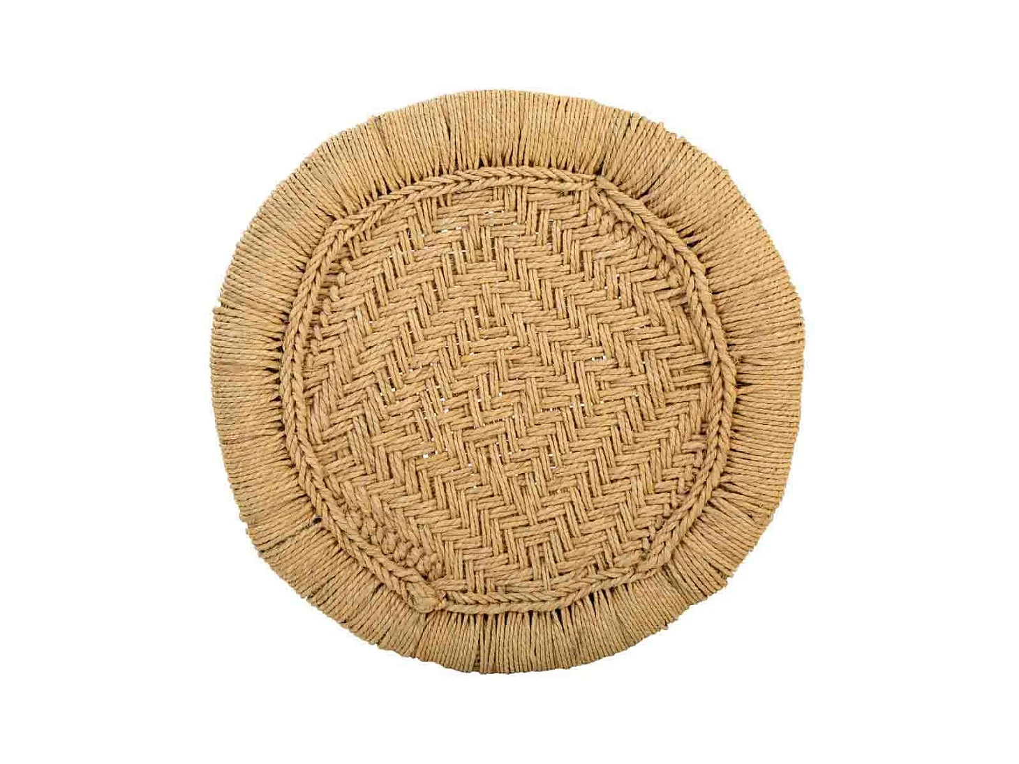 Set 2 taburetes de bambú y cuerda marrones