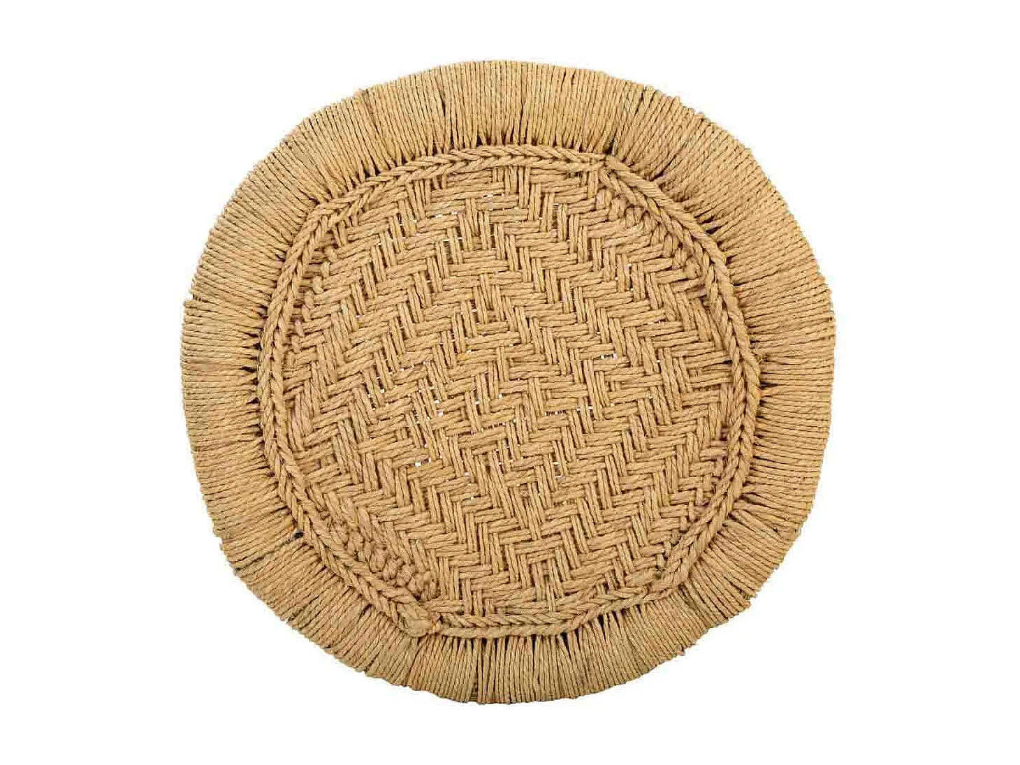 Set 2 taburetes de bambú y cuerda marrones