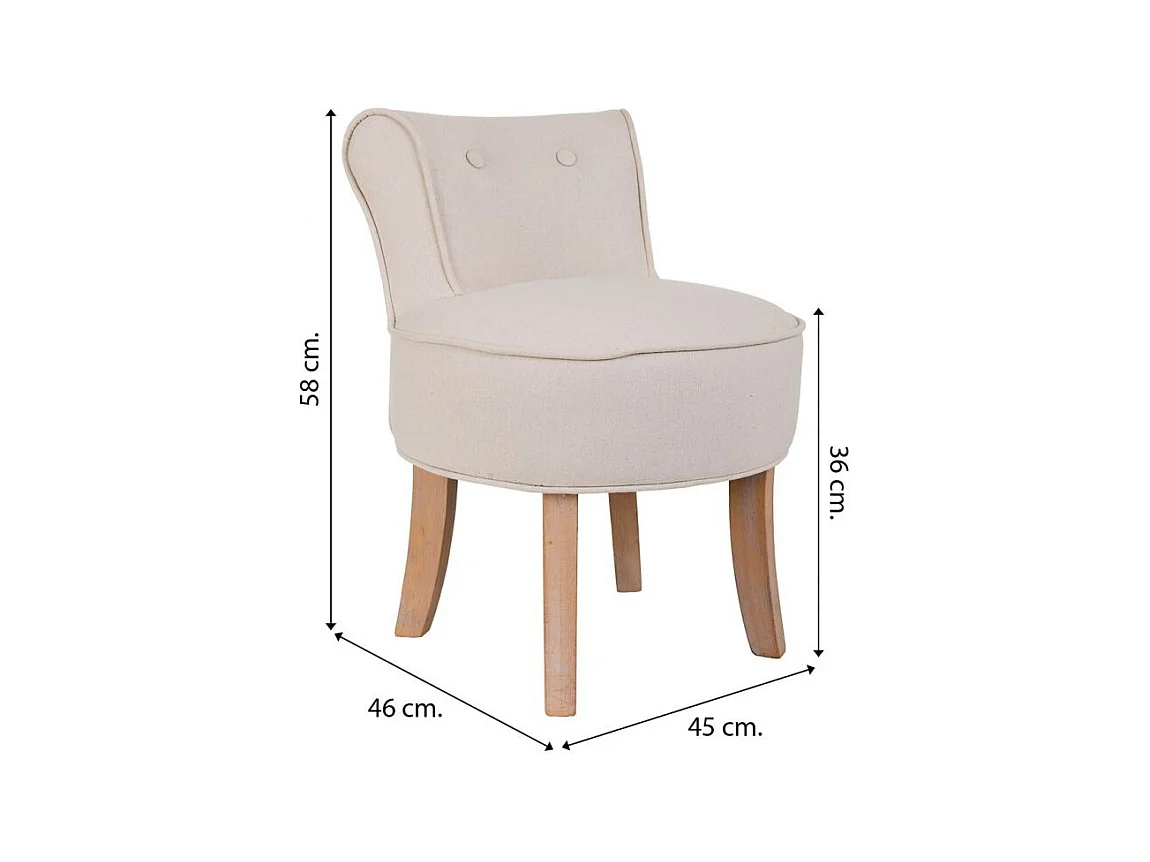 Banqueta de madera tapizada 45x46x36/58h cm