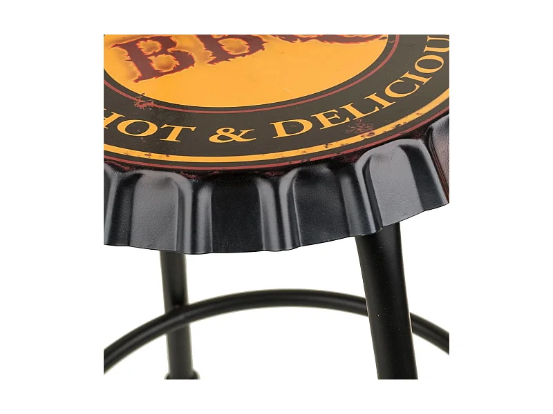 Tabouret en métal jaune 35x35x46