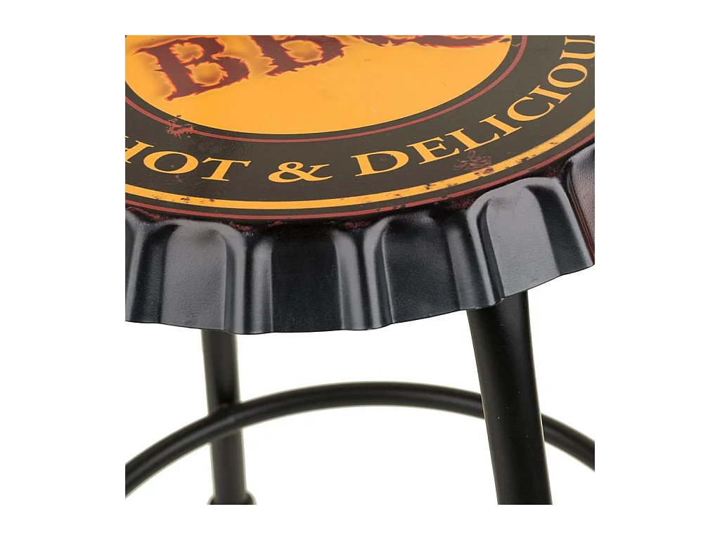 Tabouret en métal jaune 35x35x46