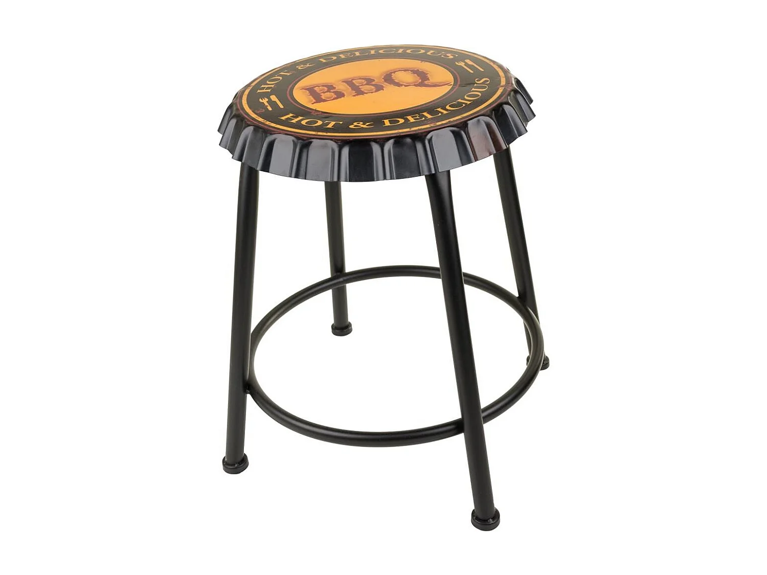 Tabouret en métal jaune 35x35x46