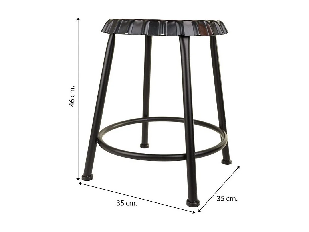 Tabouret en métal jaune 35x35x46