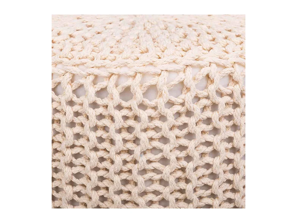 Hocker aus Holz und geflochtenem Baumwollstoff 32x32x40h cm