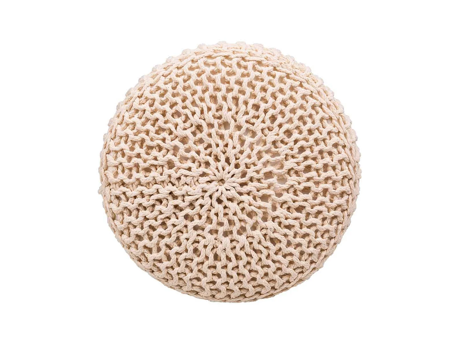 Hocker aus Holz und geflochtenem Baumwollstoff 32x32x40h cm