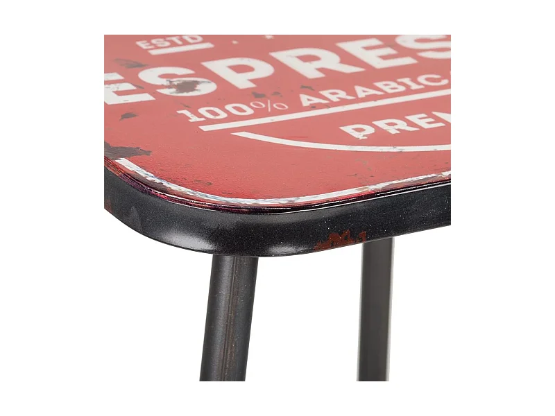 Tabouret en métal rouge 38x38x45