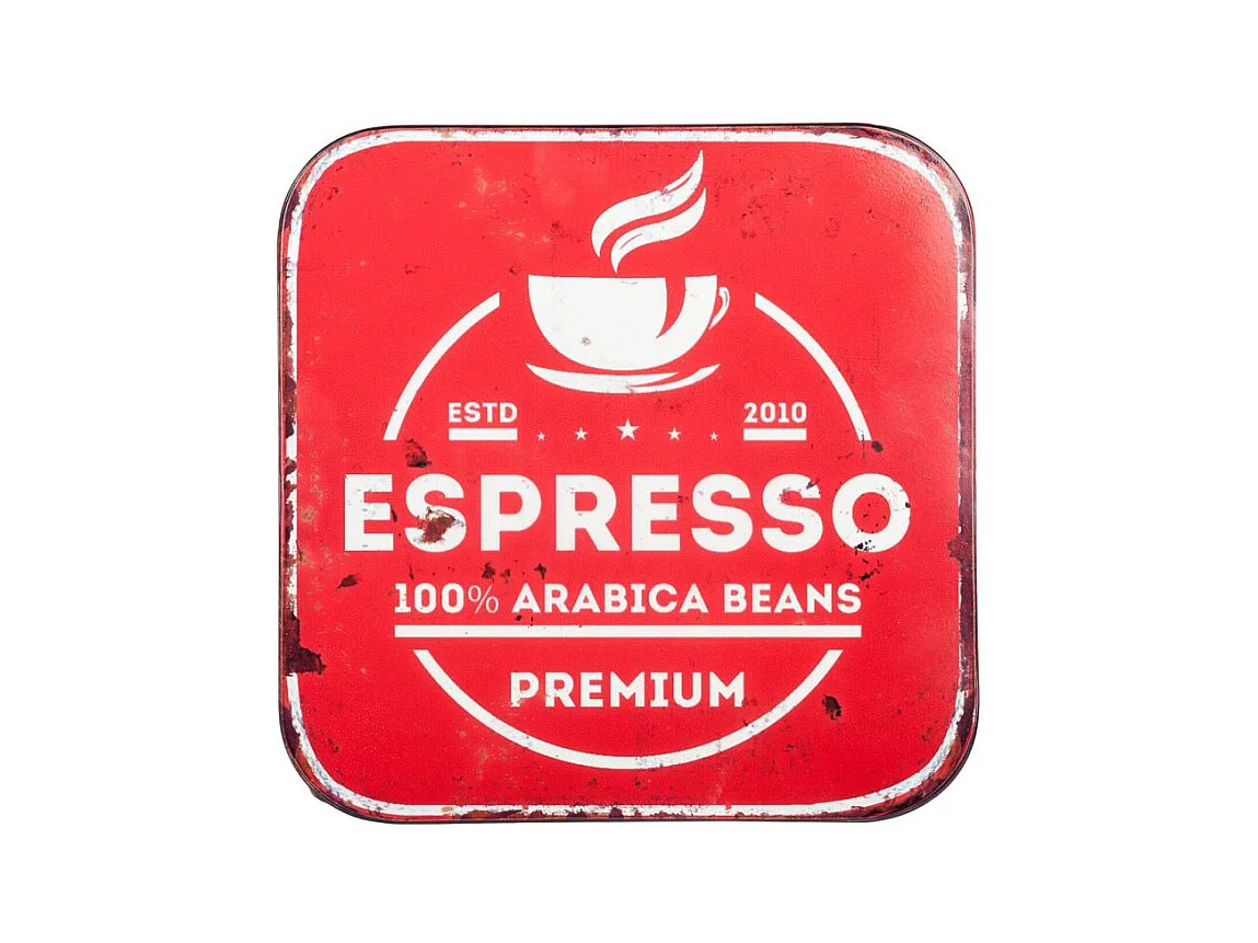 Tamborete de metal vermelho 38x38x45