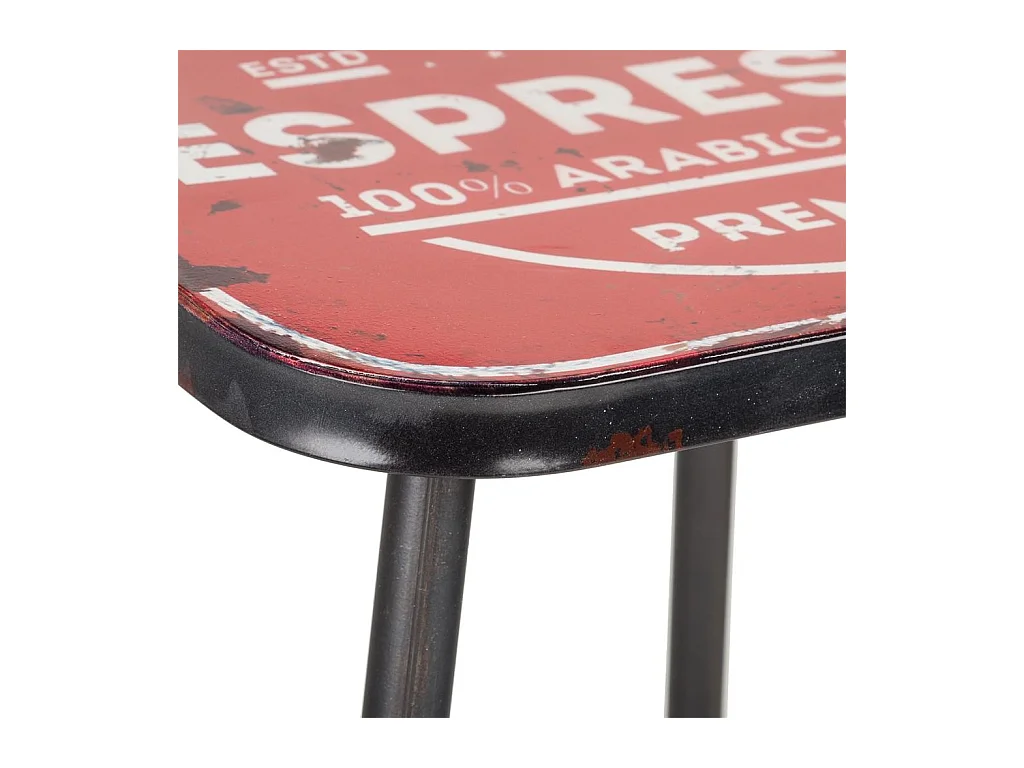 Tabouret en métal rouge 38x38x45