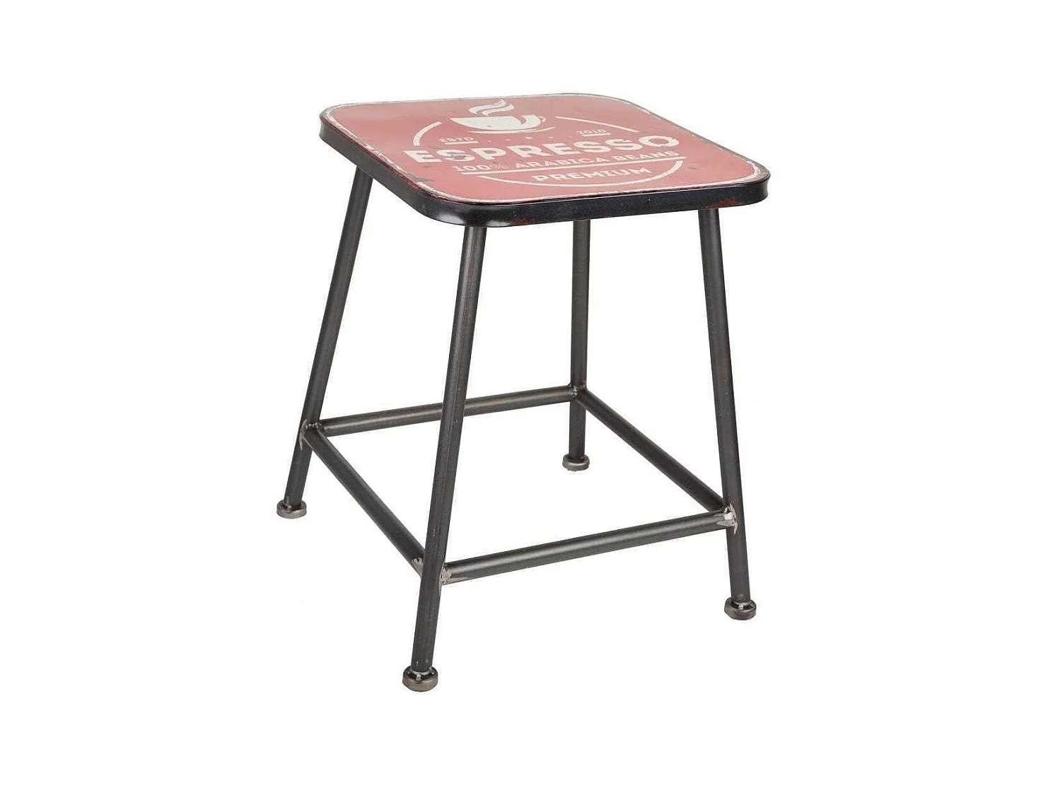 Tabouret en métal rouge 38x38x45