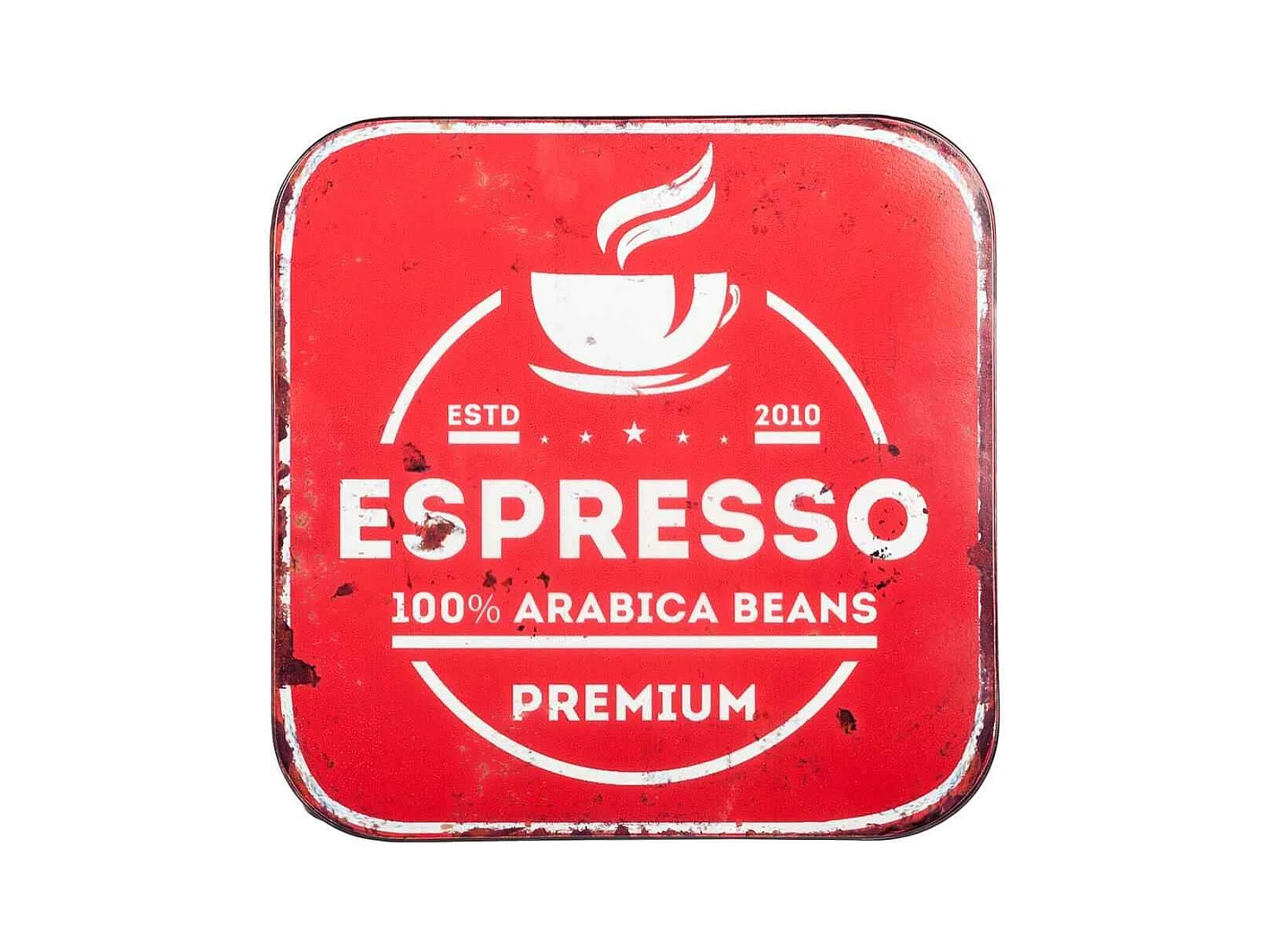 Tabouret en métal rouge 38x38x45