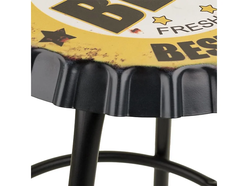 Tabouret en métal jaune 35x35x46