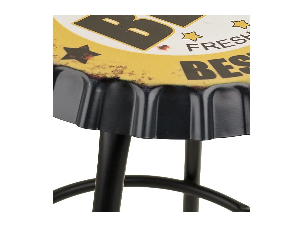 Tabouret en métal jaune 35x35x46