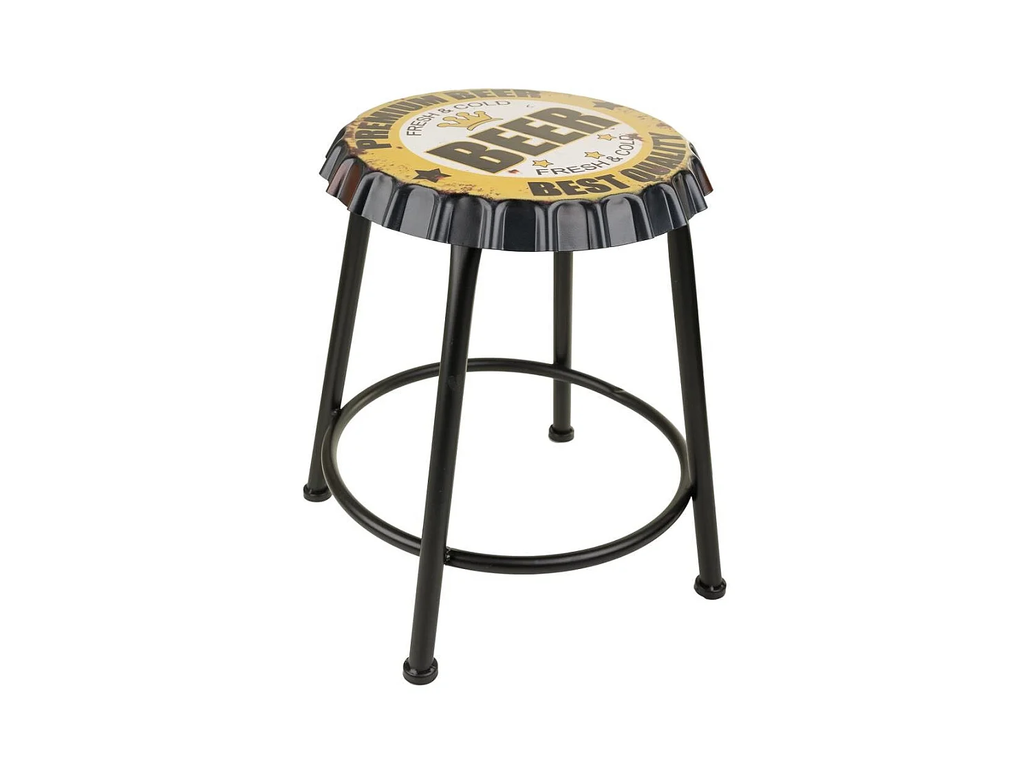 Tabouret en métal jaune 35x35x46