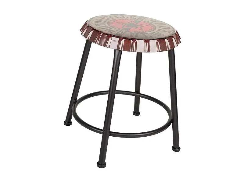 Weißer Metallhocker 35 x 35 x 46 cm